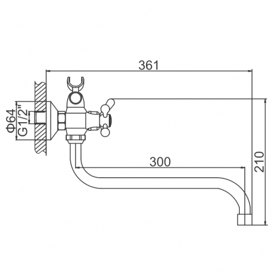 Смеситель для ванны LEDEME H27 L2227 хром