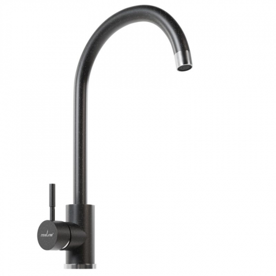 Смеситель для кухни из нержавеющей стали MIXLINE ML-GS15 (308), чёрный