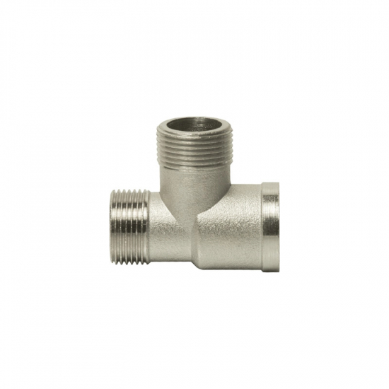 Тройник резьбовой VRT 3/4" x 3/4" x 3/4" вн.-нар.-нар. 20 мм, никель