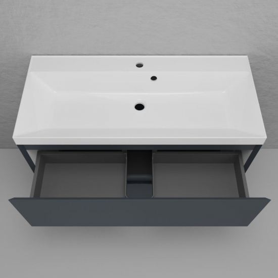 Тумба с раковиной STYLE LINE Манхэттен 100 Plus графит, раковина Asti 100 антрацит