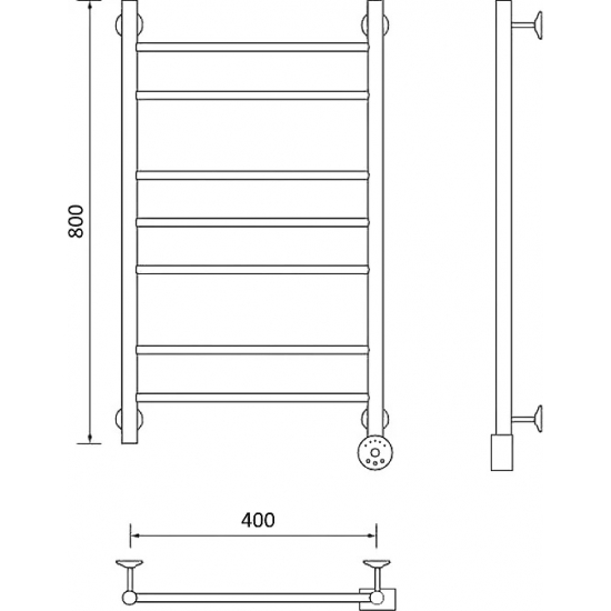 Полотенцесушитель электрический МАРГРОИД Вид 10 10-8040-257R 80x40 R