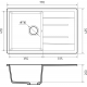 Мойка для кухни GRANFEST Quadro 780L чаша+крыло 770х495 мм, серый