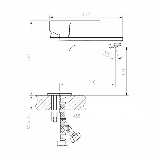 Смеситель для раковины MIXLINE ML33-04 City White