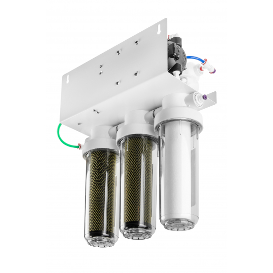 Система обратного осмоса ГЕЙЗЕР Премиум П с помпой, для квартир с низким магистральным давлением