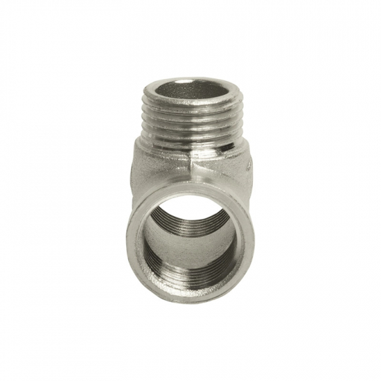 Тройник резьбовой VRT 1/2" x 1/2" x 1/2" вн.-нар.-вн. 15 мм, никель