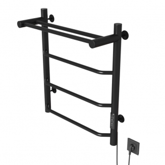 Полотенцесушитель электрический MIXLINE Mira 60x50 251 Вт, полка, чёрный