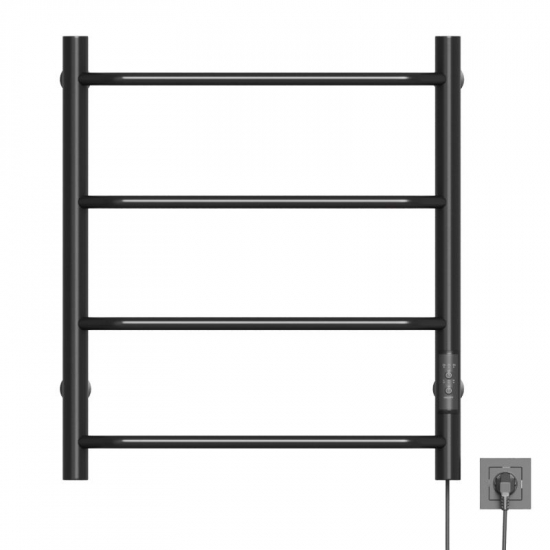 Полотенцесушитель электрический MIXLINE Mira 60x50 251 Вт, полка, чёрный