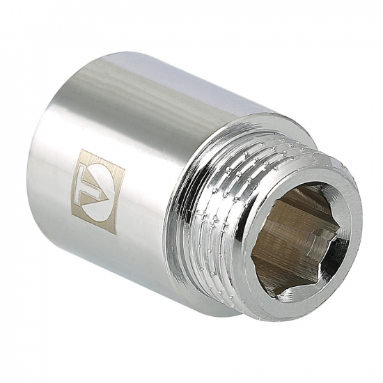 Удлинитель резьбовой VALTEC 1/2" х 25 мм, хром VTr.198.C.0425