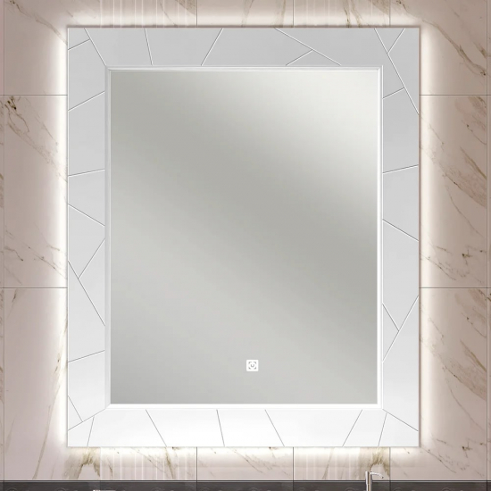 Зеркало OPADIRIS Луиджи 90 с подсветкой, белое матовое