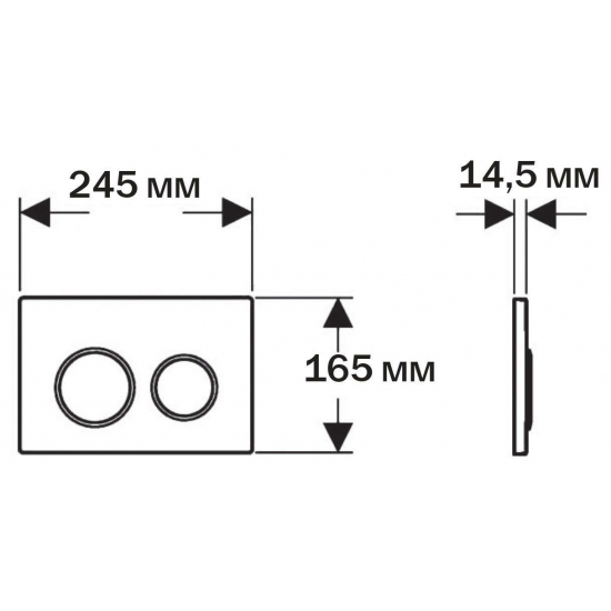 Кнопка для инсталляции AQUATEK PNS-0000013 (005CQ) хром матовый, пневматическая