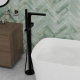 Смеситель для ванны напольный WASSERKRAFT Fulda 5221 С ВНУТРЕННЕЙ ЧАСТЬЮ, чёрный soft-touch