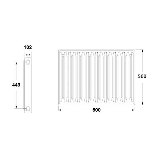 Радиатор панельный стальной LEMAX тип 22  500/500 1163 Вт