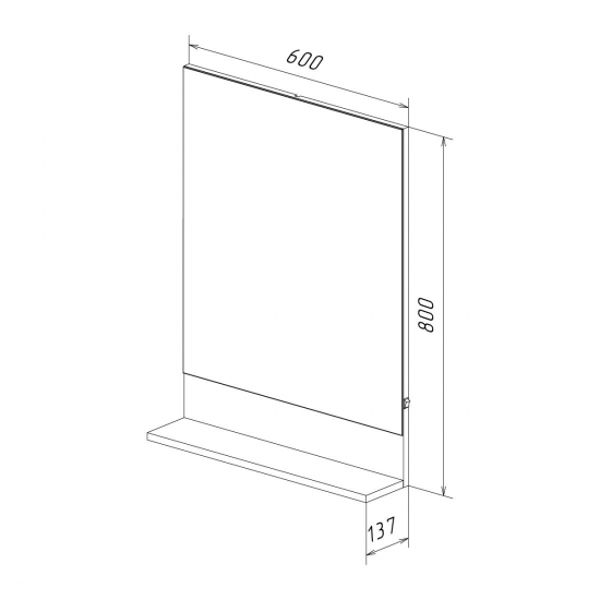 Зеркало LEMARK Romance 600x800 белый глянец, с полкой