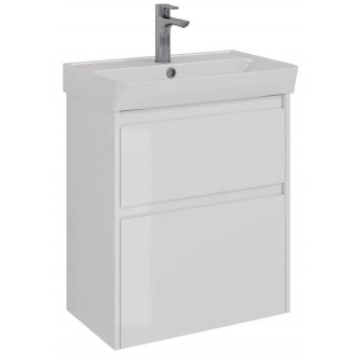 Тумба для комплекта LEMARK Combi 60, 2 ящика, белый глянец, под раковину Neon 60