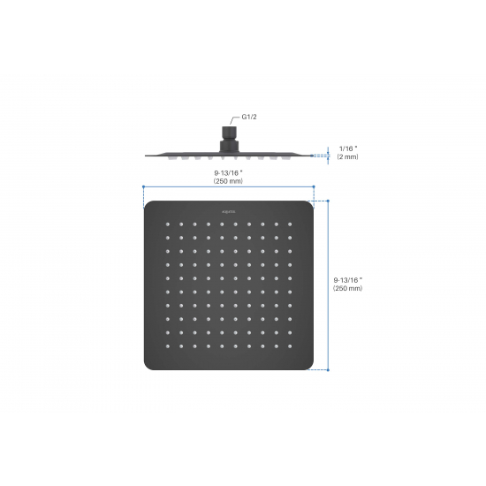 Верхний душ AQUATEK AQ2072MB 250x250 мм, матовый черный