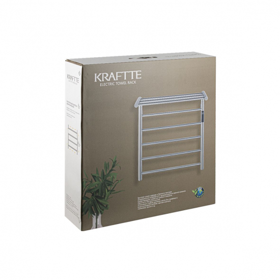 Полотенцесушитель электрический KRAFTTE 44049 530x620x295 сатин ЖК-панель, вилка справа