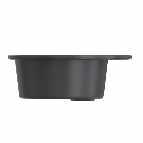 Мойка для кухни керамогранит MIXLINE GMS02 СТАНДАРТ круглая черная 308 505мм глуб чаши 165