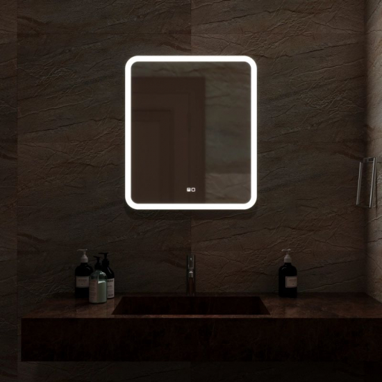 Зеркало MIXLINE Стив-2 600x700 с LED подсветкой и подогревом