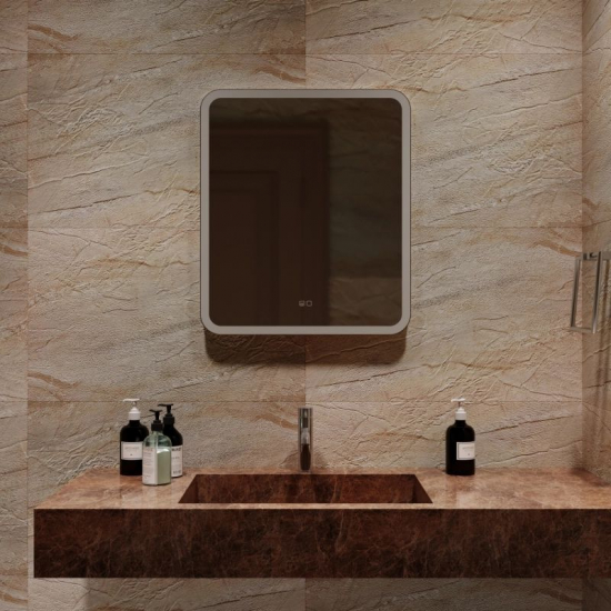 Зеркало MIXLINE Стив-2 600x700 с LED подсветкой и подогревом