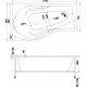 Акриловая ванна BAS Капри L 170x95 см, угловая, с каркасом, асимметричная