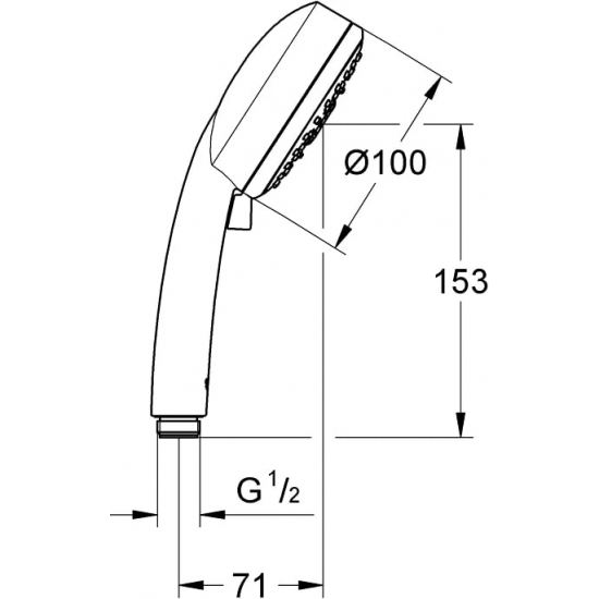 Лейка для душа GROHE Tempesta Cosmopolitan 27573002 хром