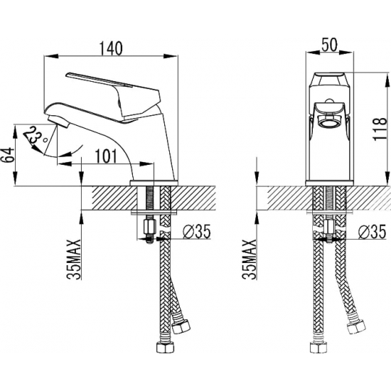 Смеситель для раковины MILARDO Nelson NELSB00M01 хром