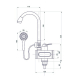 Смеситель водонагреватель MIXLINE WH-004  3,3 кВт, УЗО, с лейкой, индикатор температуры