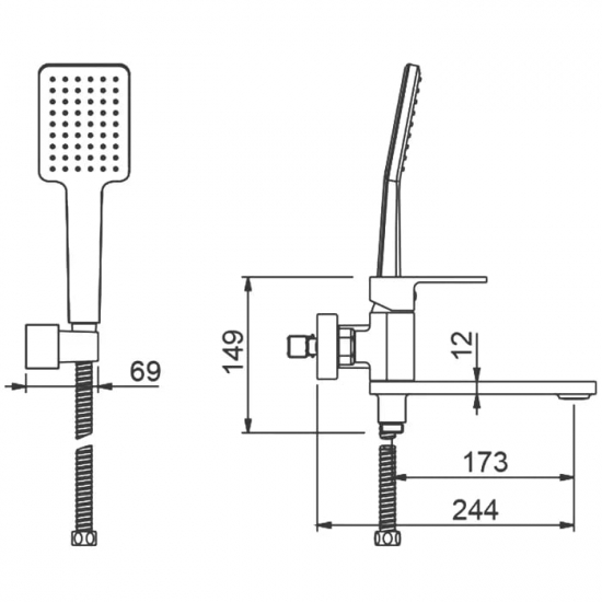 Смеситель для ванны GAPPO G83-8 G3283-8 белый/хром