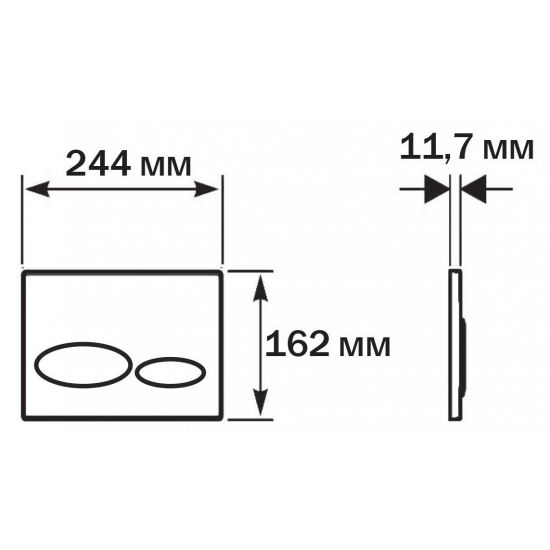 Кнопка для инсталляции AQUATEK KDI-0000074 (GLD) чёрный матовый, клавиши овал