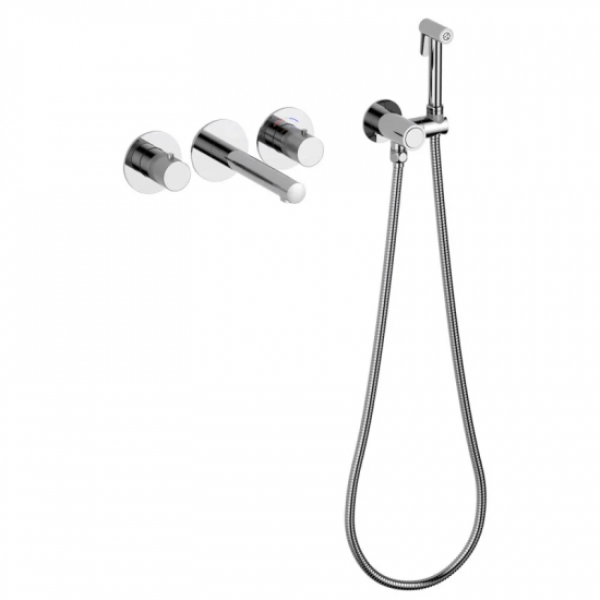 Смеситель для раковины TIMO Saona 2383/00SM с гигиеническим душем, С ВНУТРЕННЕЙ ЧАСТЬЮ хром