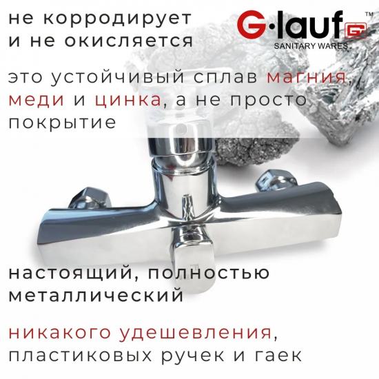 Смеситель для ванны GLAUF GOB7-A134 хром