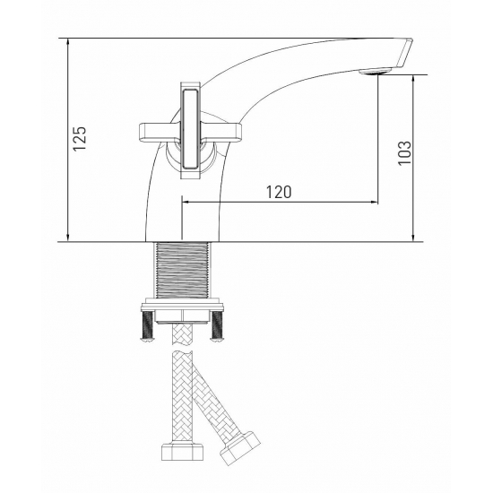 Смеситель для раковины MIXLINE Plus Graphite ML38-04, графит