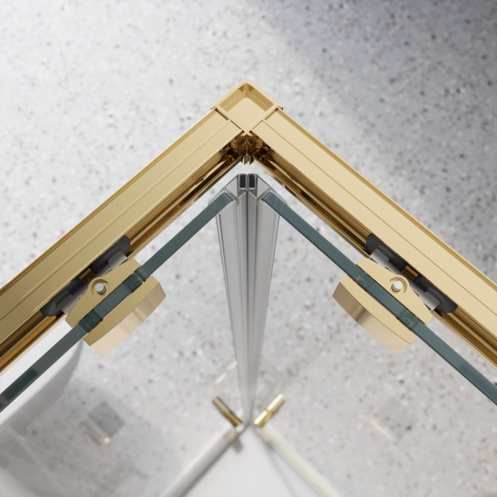 Душевой уголок BelBagno LUCE-A-2-90-C-ORO стекло прозрачное, профиль золото