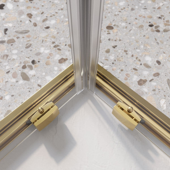 Душевой уголок BelBagno LUCE-A-2-90-C-ORO стекло прозрачное, профиль золото