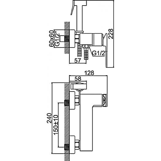 Гигиенический душ LEDEME H78 L5278 со смесителем, хром