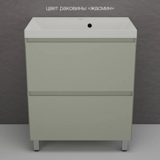 Тумба с раковиной STYLE LINE Манхэттен 70 Plus олива, раковина Asti 70 жасмин