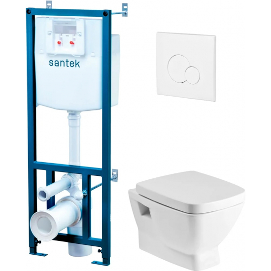 Комплект SANTEK инсталляции с унитазом Нео 1WH302463 кнопка белая