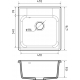 Мойка для кухни GRANFEST Quarz(ECO) Z48 478х478 мм кварцевая, тёмно-серый
