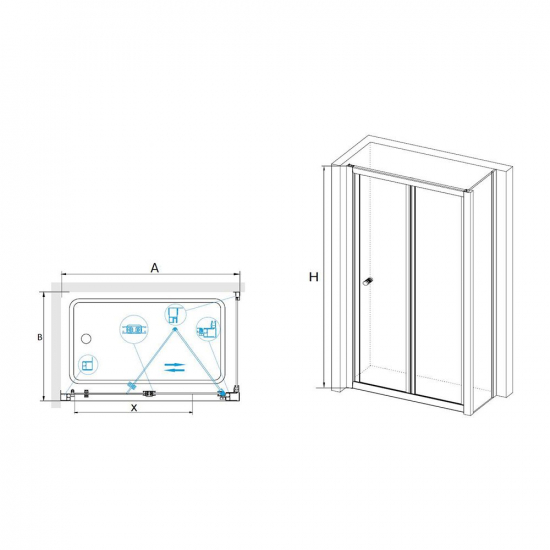 Душевой уголок RGW Classic CL-41-1 90x80 стекло прозрачное, профиль хром