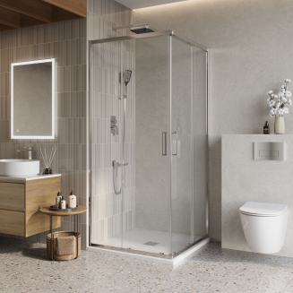 Душевой уголок BelBagno LUCE-A-2-80-C-Cr стекло прозрачное, профиль хром