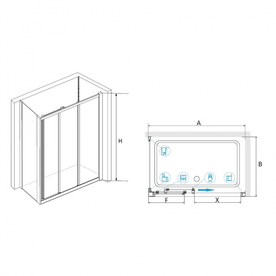 Душевой уголок RGW Classic CL-40 120x80 стекло прозрачное, профиль хром