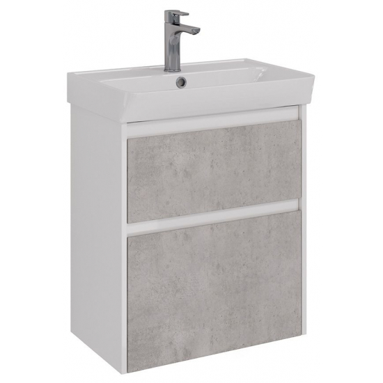 Тумба для комплекта LEMARK Combi 60, 2 ящика, бетон, под раковину Neon 60