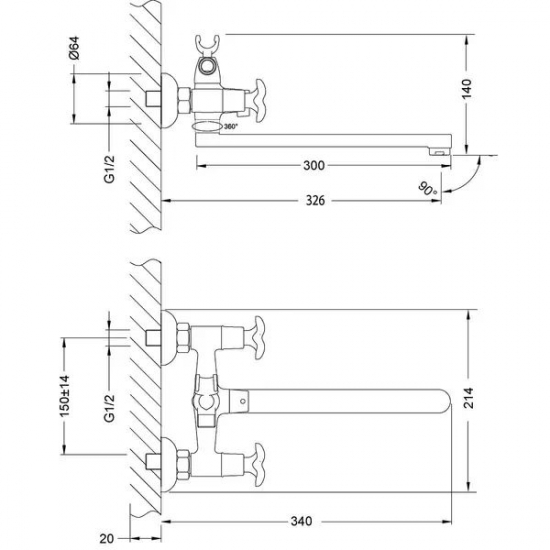 Смеситель для ванны LEMARK Flora LM0152C