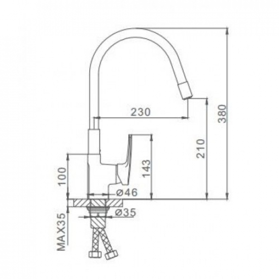 Смеситель для кухни с гибким изливом FRAP F4453-03 белый/хром