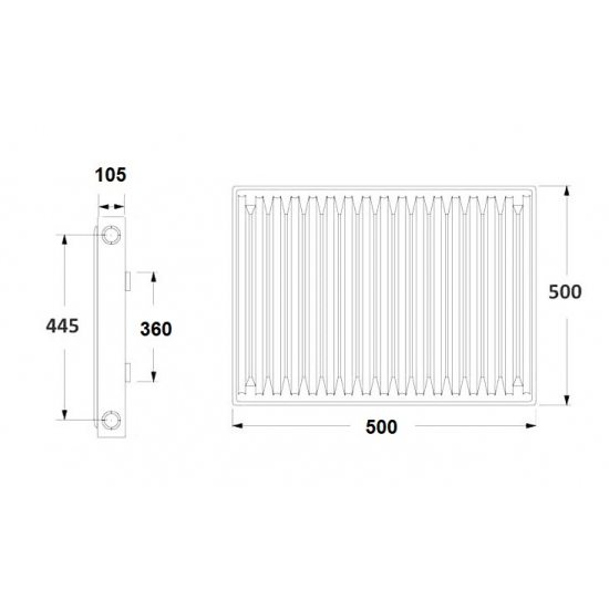 Радиатор панельный стальной OASIS тип 22  500/500 1139 Вт