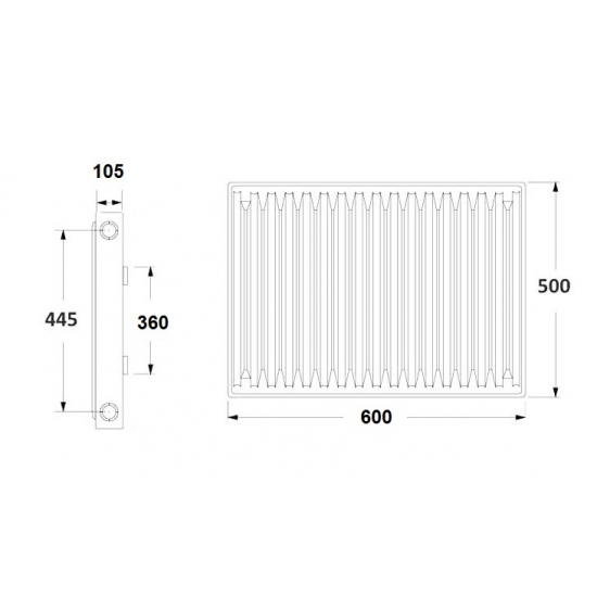 Радиатор панельный стальной OASIS тип 22  500/600 1367 Вт