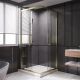 Душевой уголок VECONI Premium Trento PTC-20G 120x90, стекло прозрачное, профиль золотой