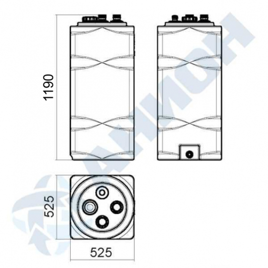 Ёмкость AНИОН Т250ВКЗ объем 250 литров для дизельного топлива, со сливом