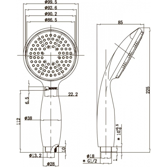 Лейка для душа LEMARK LM8001C