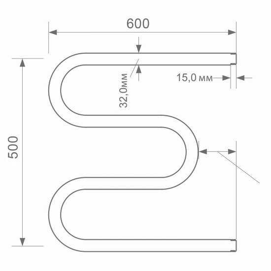 Полотенцесушитель водяной ZOX M-образный 50x60 1"